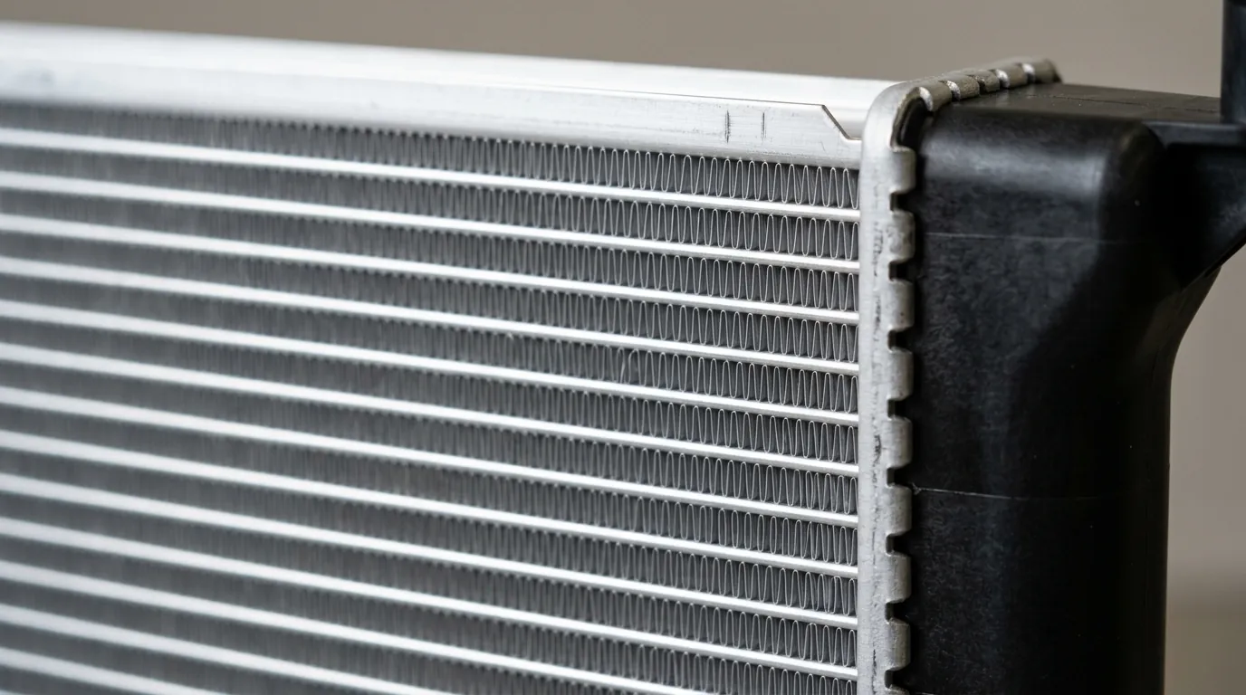 New aluminum radiator core with straight fins and plastic end tank