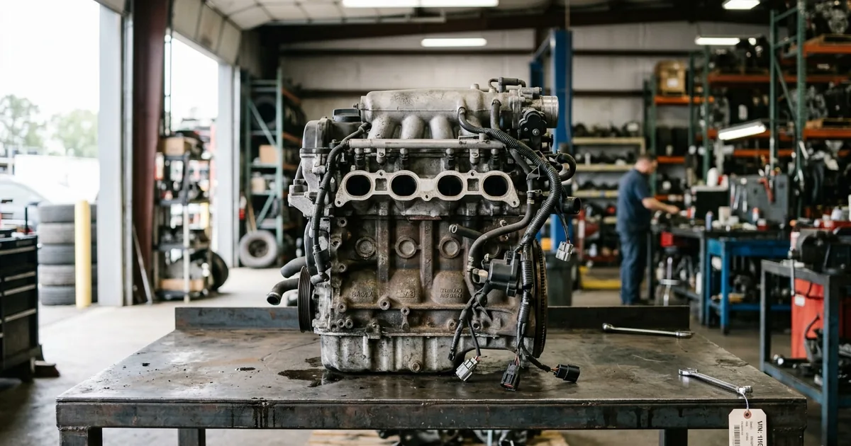 Used Mercedes E Class engine from a salvage yard